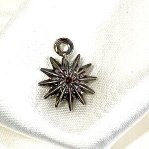 Waterford Crystal Snowflake Wishes Silver Charm Rhodium Plated Ruby Red Crystal